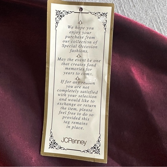 Cachet Vtg Glam Gala Dress Prom Gown Sz 12 Satin Metallic Burgundy Whimsigoth - Picture 11 of 14